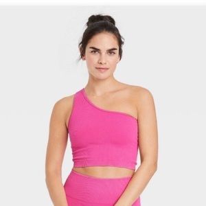 Joy Lab Women’s Ribbed Seamless One Shoulder Sports Bra